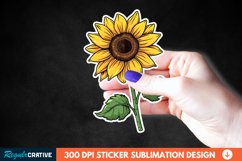 Cute Sunflower Sticker Clipart, Sticker PNG Clipart Product Image 1