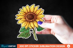 Cute Sunflower Sticker Clipart, Sticker PNG Clipart Product Image 1