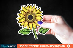 Cute Sunflower Sticker Clipart, Sticker PNG Clipart Product Image 1