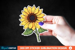 Cute Sunflower Sticker Clipart, Sticker PNG Clipart Product Image 1