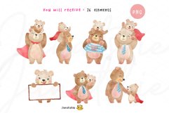 Dad watercolor clipart, father&#039;s day PNG, dad bear PNG Product Image 4