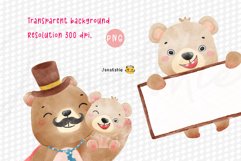 Dad watercolor clipart, father&#039;s day PNG, dad bear PNG Product Image 2
