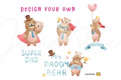 Dad watercolor clipart, father's day PNG, dad bear PNG Product Image 6