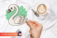 Cute Swan Sticker, Swan Illustration, Cute Bird Sticker Product Image 1
