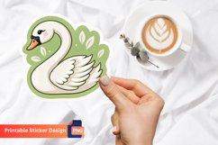 Cute Swan Sticker, Swan Illustration, Cute Bird Sticker Product Image 1