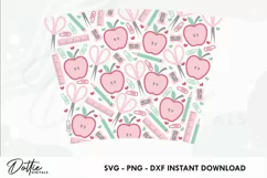 Cute Teacher Starbucks Full 24oz Acrylic Tumbler Wrap SVG Product Image 2