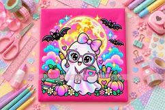 Cute Teacher Ghost PNG with Glasses, Books and Pencil Product Image 1