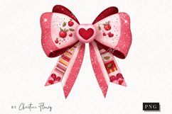 Cute Valentines Teacher Bow | Coquette PNG Product Image 1