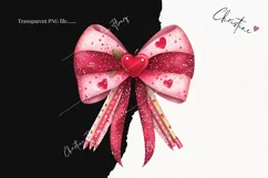 Cute Valentines Teacher Bow | Coquette PNG Product Image 2