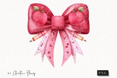 Cute Valentines Teacher Bow | Coquette PNG Product Image 1