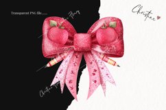 Cute Valentines Teacher Bow | Coquette PNG Product Image 2