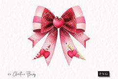 Cute Valentines Teacher Bow | Coquette PNG Product Image 1