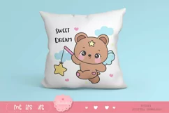 Cute Teddy bear holding star kawaii clipart baby animal Product Image 4