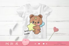 Cute Teddy bear hug star kawaii cliparts baby animal cartoon Product Image 3