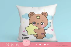 Cute Teddy bear hug star kawaii cliparts baby animal cartoon Product Image 4