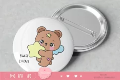 Cute Teddy bear hug star kawaii cliparts baby animal cartoon Product Image 5