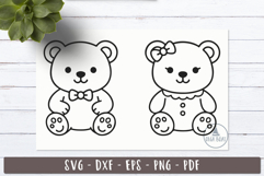 Cute Teddy Bear Outline SVG Baby bear design