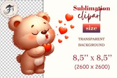 Download this cute teddy bear sublimation clipart, featuring an adorable plush bear blowing a kiss! Perfect for Valentine’s Day gifts, T-shirts, mugs, greeting cards, scrapbooking, and more. High-quality PNG with a transparent background. Get yours today!