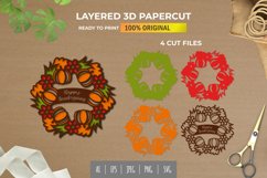 3D Papercut Thanksgiving with Pumpkin Wreath Product Image 1