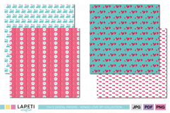 Cute Valentine background set for kids crafts and printables.