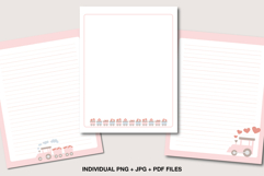 cute pastel stationery set with kawaii train design