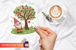 Cute Tree flowers Gnome Sticker Product Image 1