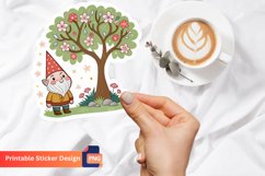 Cute Tree flowers Gnome Sticker Product Image 1
