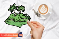 Cute Tropical Island Sticker, Tropical Island Vibes Sticker Product Image 1