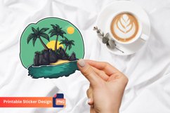 Cute Tropical Island Sticker, Tropical Island Vibes Sticker Product Image 1