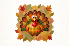 Cute Turkey Autumn Plaid PNG Product Image 1