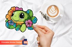 Cute Turtle Sticker, Adorable Turtle Sticker Design Product Image 1