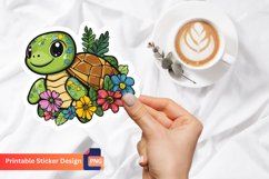 Cute Turtle Sticker, Adorable Turtle Sticker Design Product Image 1