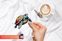Cute Turtle Sticker, Cartoon Turtle Sticker, Adorable Turtle Product Image 1
