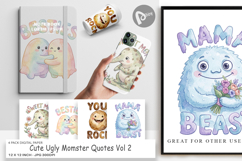 Ugly Momster Quotes Digital Paper Product Image 1