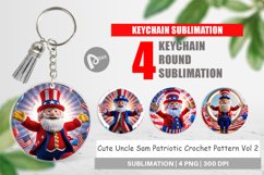 Keychain Patriotic Uncle Sam Croc Patriotic Uncle Sam Croche Product Image 1
