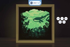 Cute Underwater Scene 3D Shadow Box - The Sea 3D Light Box Product Image 1