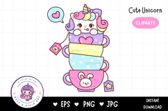 Cute Unicorn Clipart: Pony doodle Kawaii kawaii animals Product Image 1