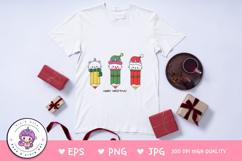Cute Unicorn cat Christmas Pencil Elf Santa kawaii clipart Product Image 3