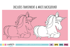 unicorn line art coloring sheet clipart