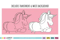 unicorn line art coloring sheet clipart
