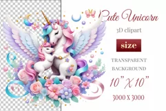 Beautiful clipart featuring a gentle unicorn mom embracing her baby amidst bright flowers. Ideal for Mother's Day, Birthdays, digital designs, sublimation projects, scrapbooking, cards, and journals