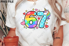 Cute Unicorn Say 67 Valentine PNG Product Image 2