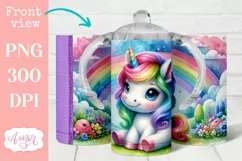 Cute unicorn sippy cup sublimation PNG, Kids tumbler PNG Product Image 1