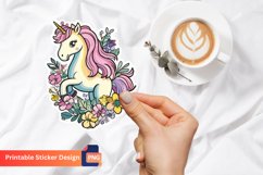 Cute Unicorn Sticker, Colorful Unicorn Art, Unicorn Sticker Product Image 1