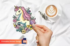 Cute Unicorn Sticker, Colorful Unicorn Art, Unicorn Sticker Product Image 1