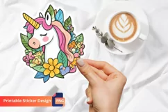 Cute Unicorn Sticker, Colorful Unicorn Art, Unicorn Sticker Product Image 1