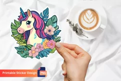 Cute Unicorn Sticker, Colorful Unicorn Art, Unicorn Sticker Product Image 1