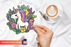 Cute Unicorn Sticker, Colorful Unicorn Art, Unicorn Sticker Product Image 1