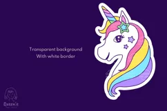 Magical Unicorn Sticker Clipart | Unicorn Sublimation Product Image 2