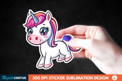 Cute Unicorn Sticker Clipart, Sticker PNG Clipart Product Image 1